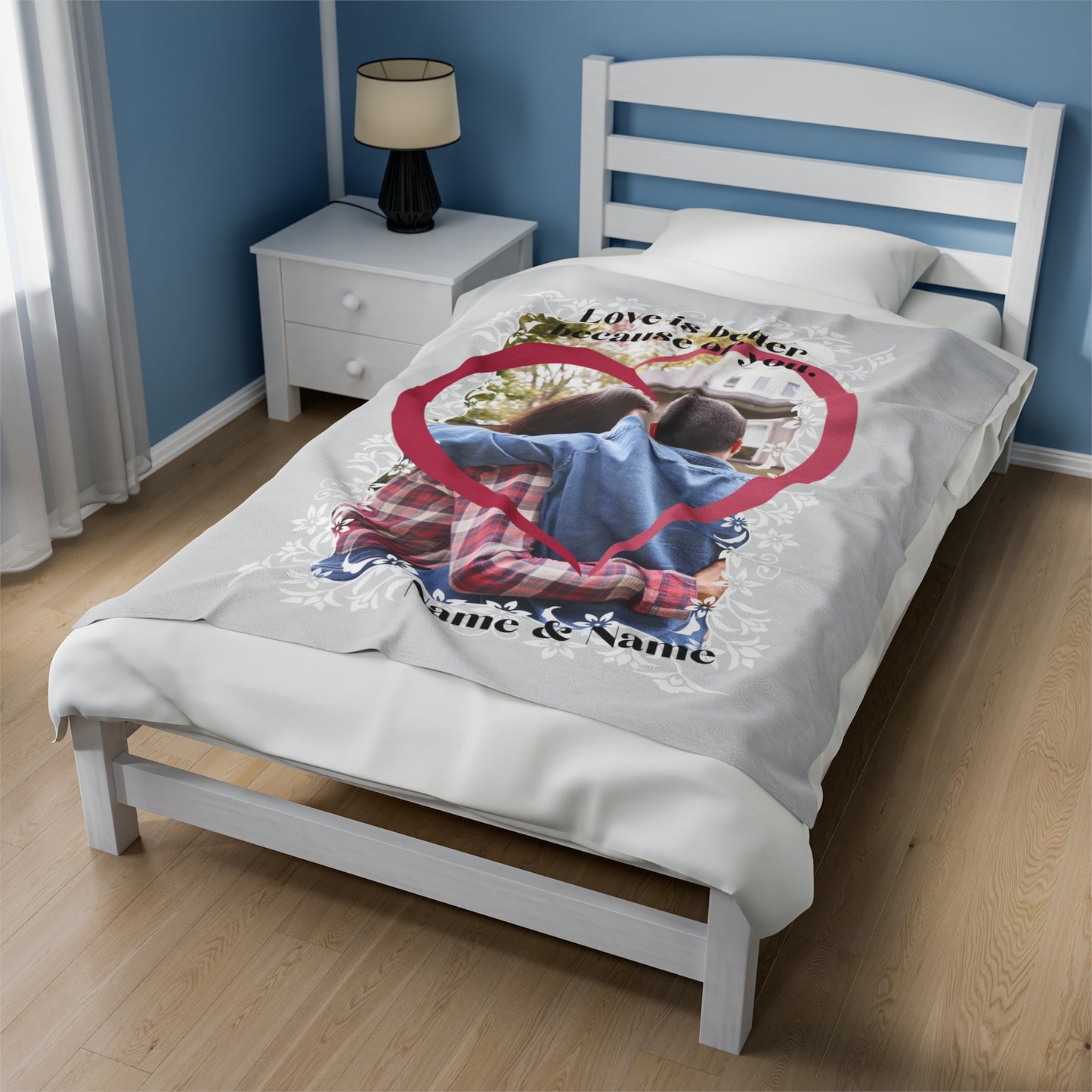 “Love is Better” Photo Blanket - Custom Velveteen Plush