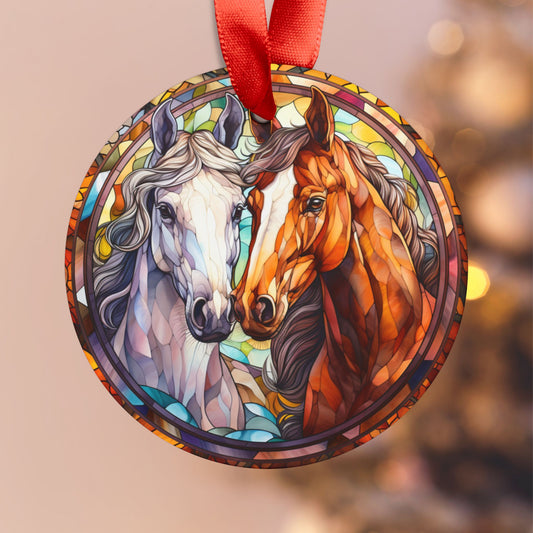 “Run Free, Shine Bright” Acrylic Christmas Ornament with Ribbon