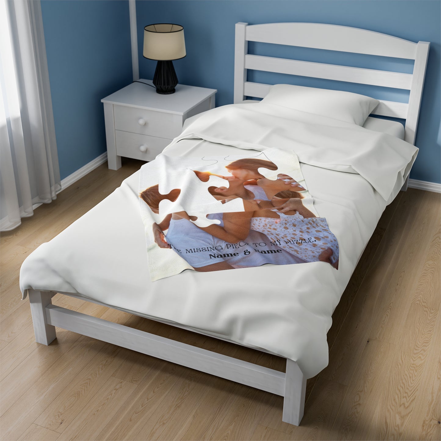 “The Missing Piece” Photo Blanket - Velveteen Plush