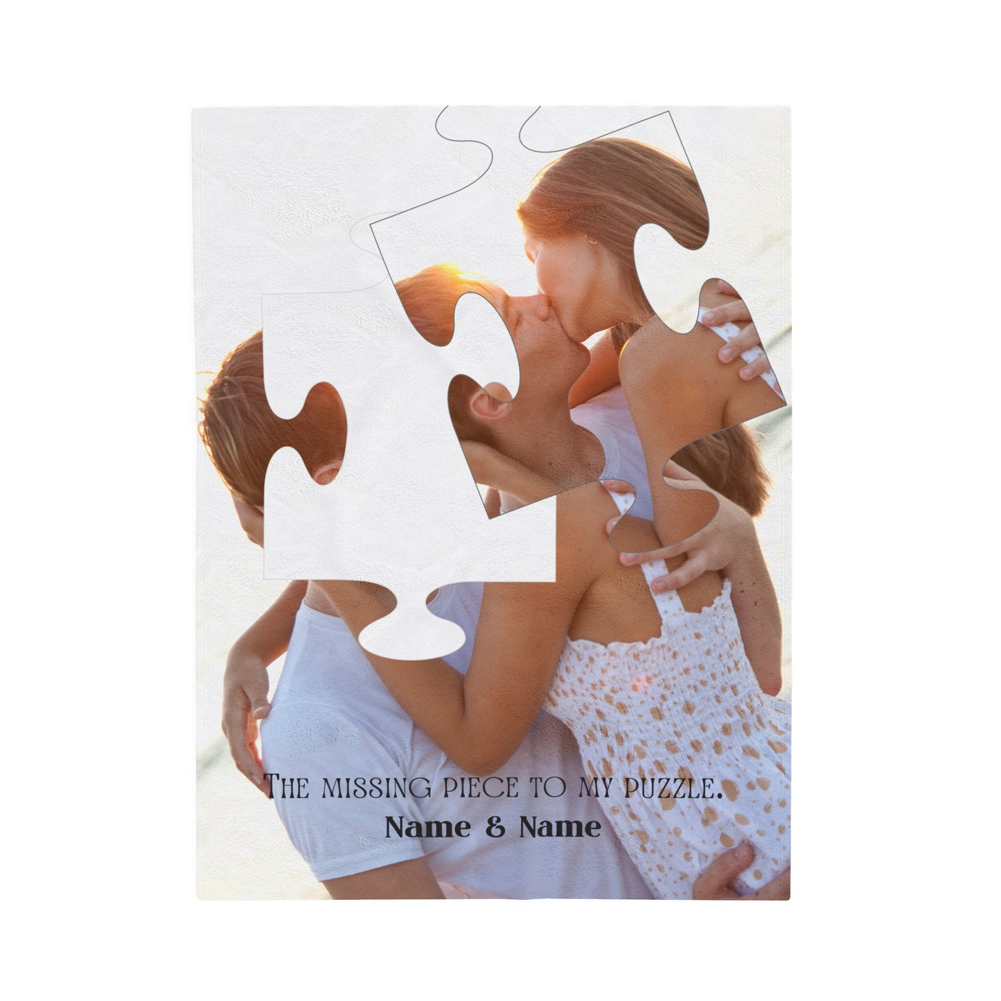 “The Missing Piece” Photo Blanket - Velveteen Plush