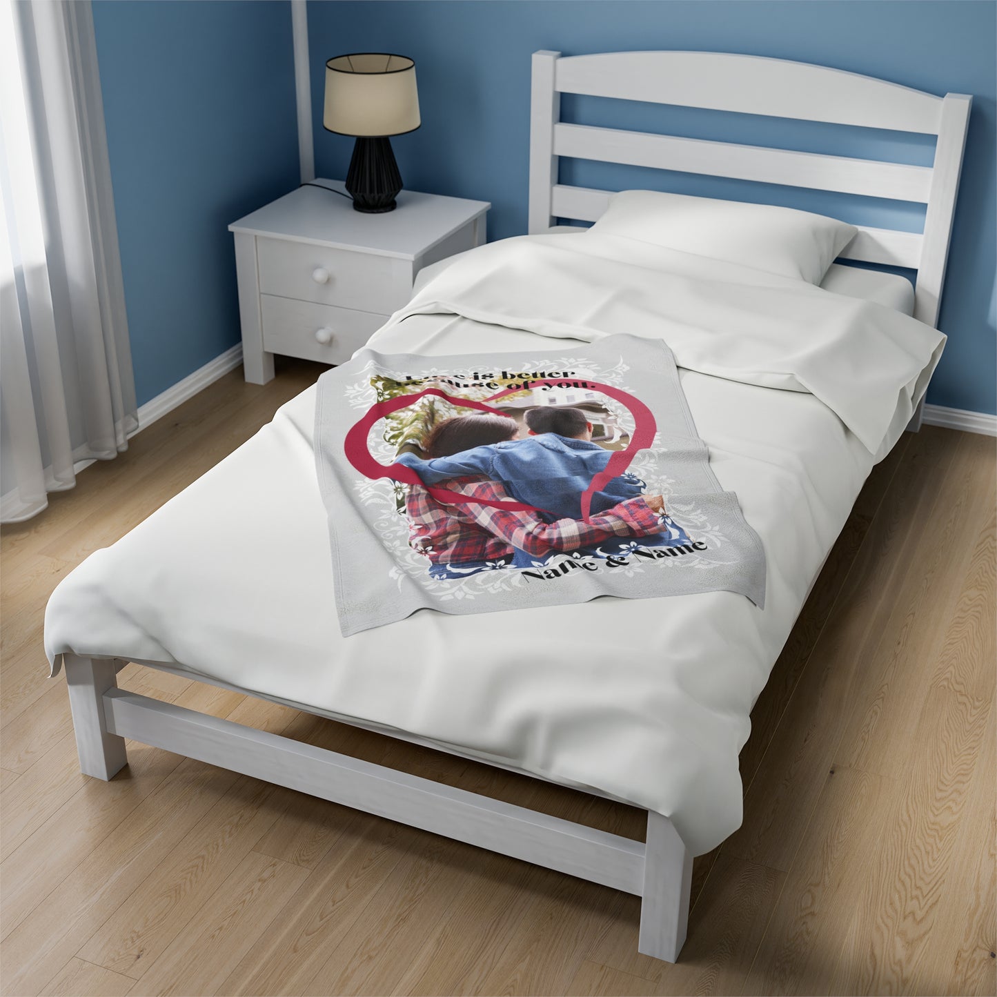 “Love is Better” Photo Blanket - Custom Velveteen Plush