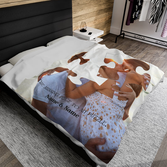“The Missing Piece” Photo Blanket - Velveteen Plush
