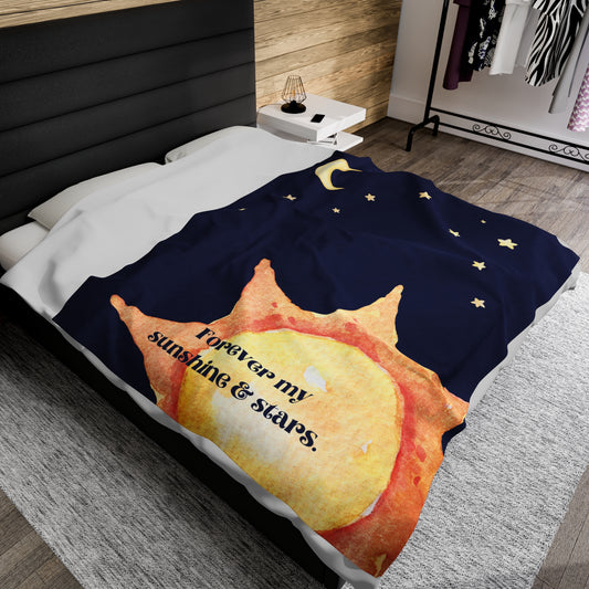 “Sunshine & Stars” Velveteen Plush Blanket