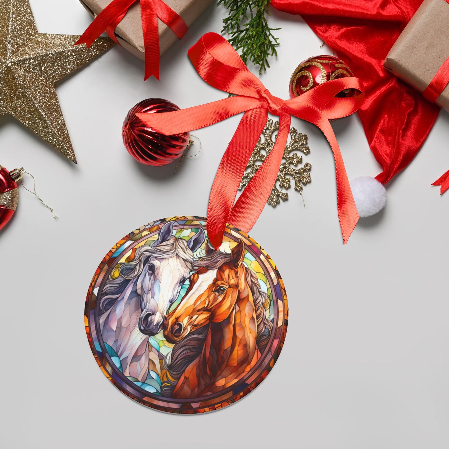 “Run Free, Shine Bright” Acrylic Christmas Ornament with Ribbon