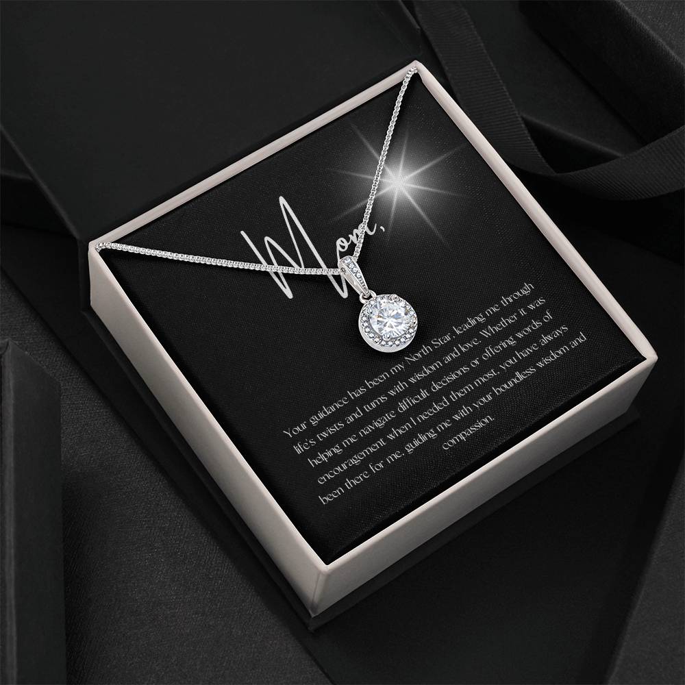 "North Star" Pendant Necklace - White Gold