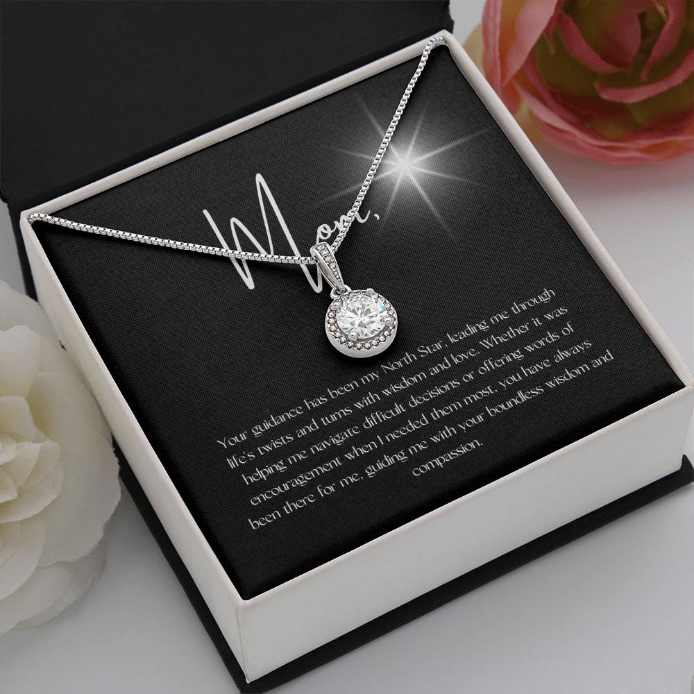 "North Star" Pendant Necklace - White Gold