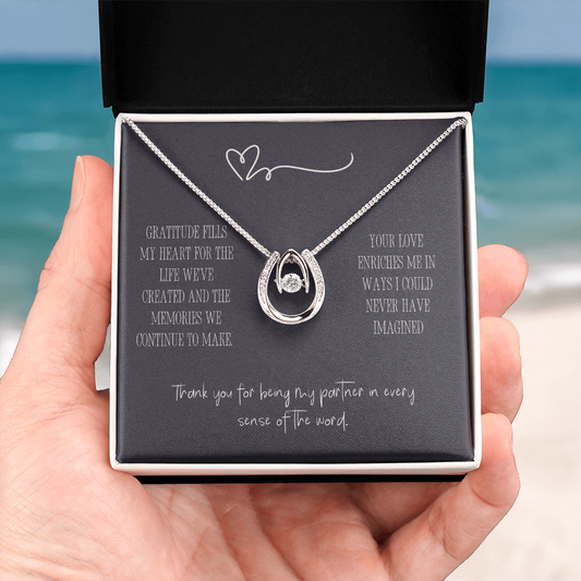“Gratitude Fills My Heart” Necklace - White Gold