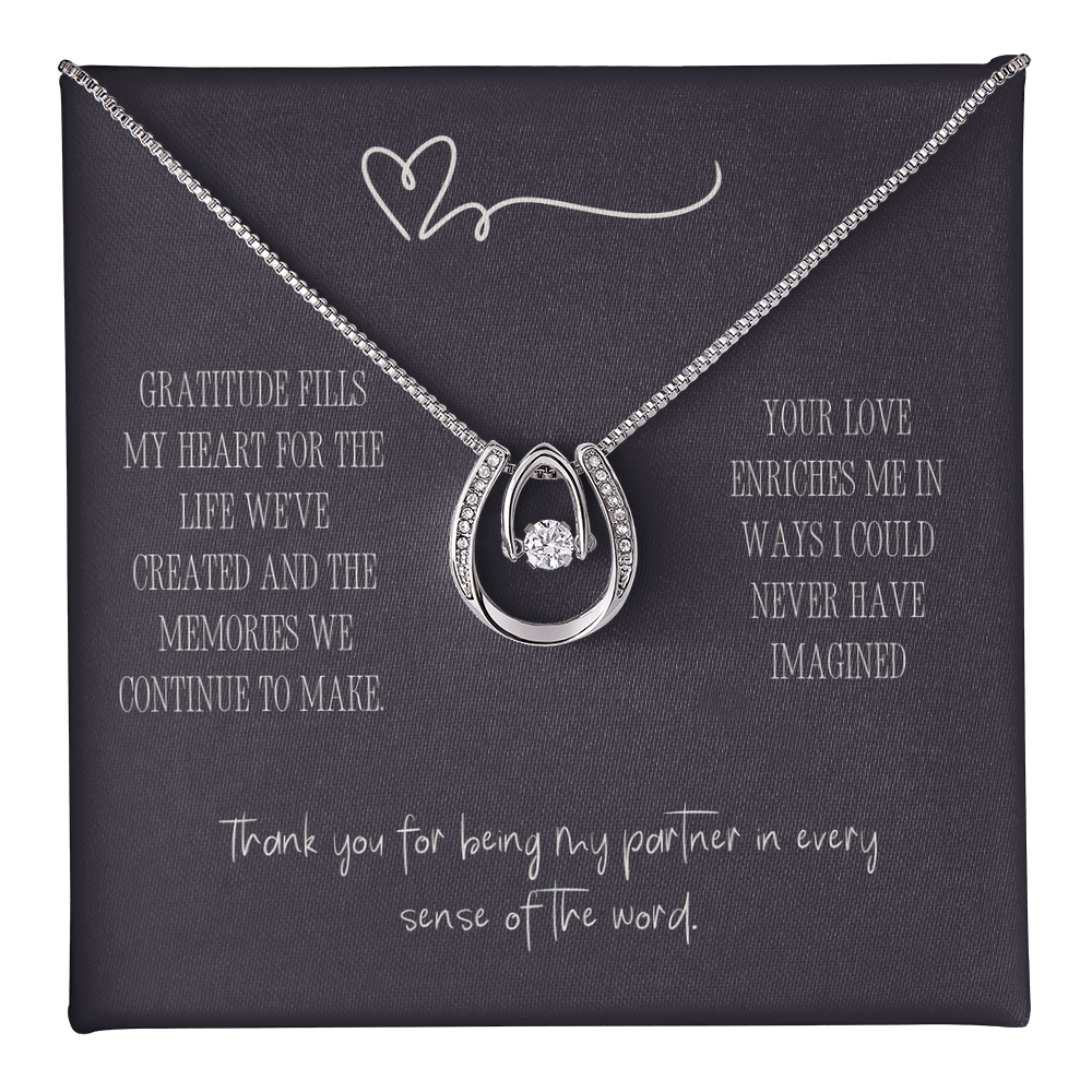 “Gratitude Fills My Heart” Necklace - White Gold