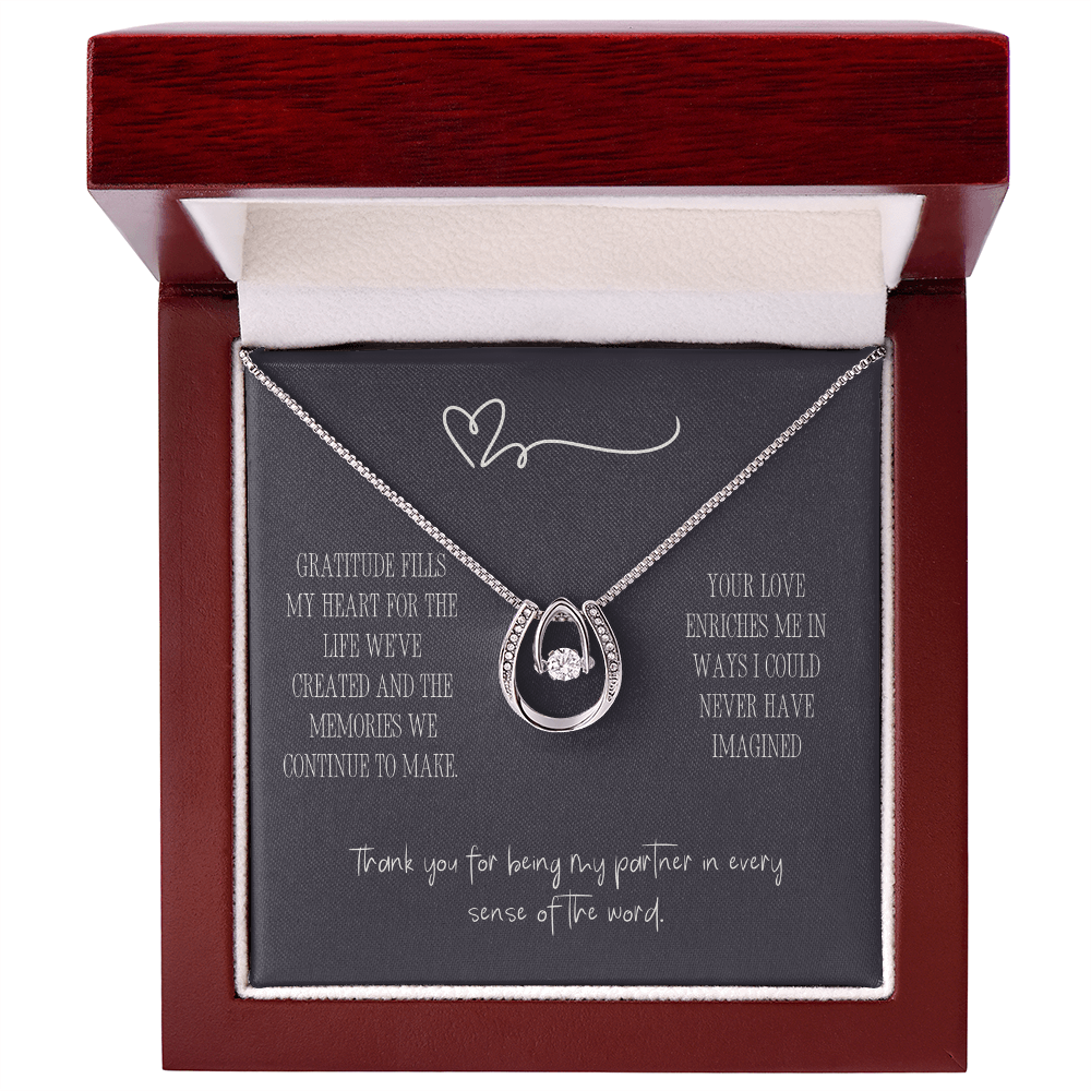 “Gratitude Fills My Heart” Necklace - White Gold