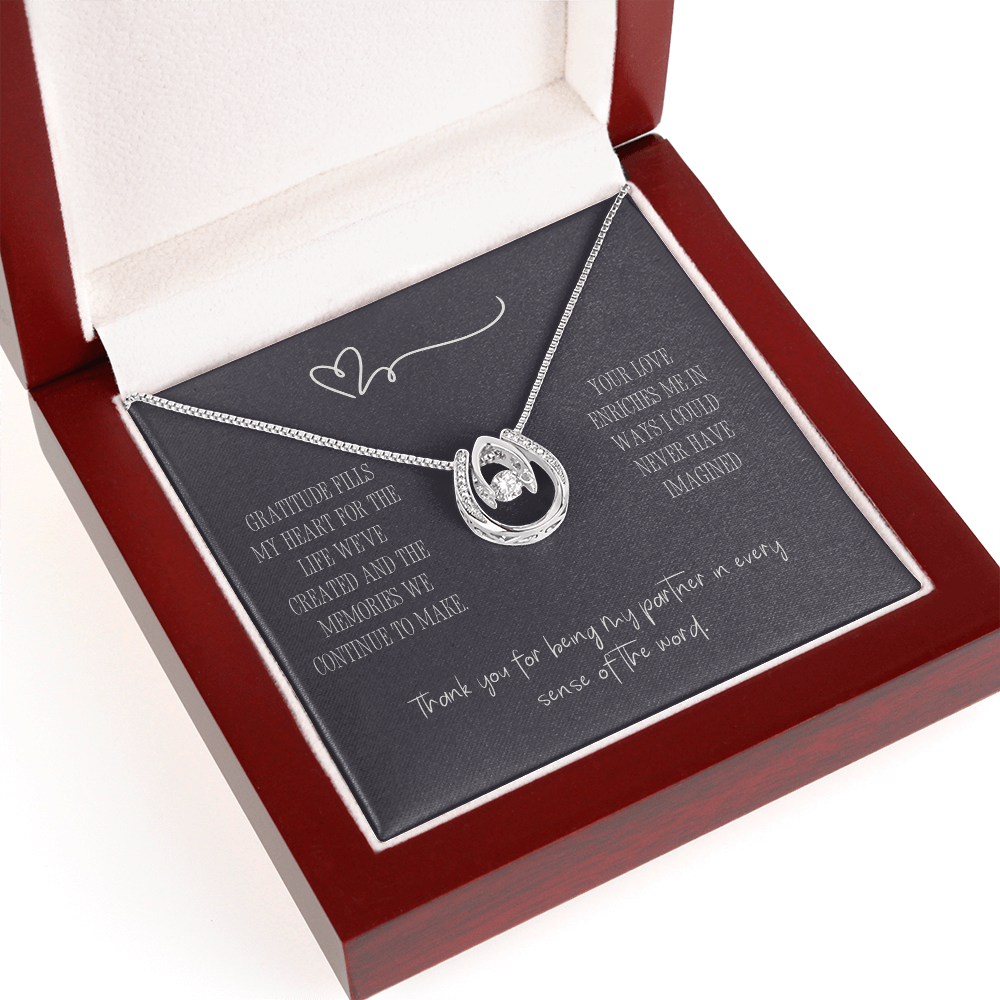“Gratitude Fills My Heart” Necklace - White Gold