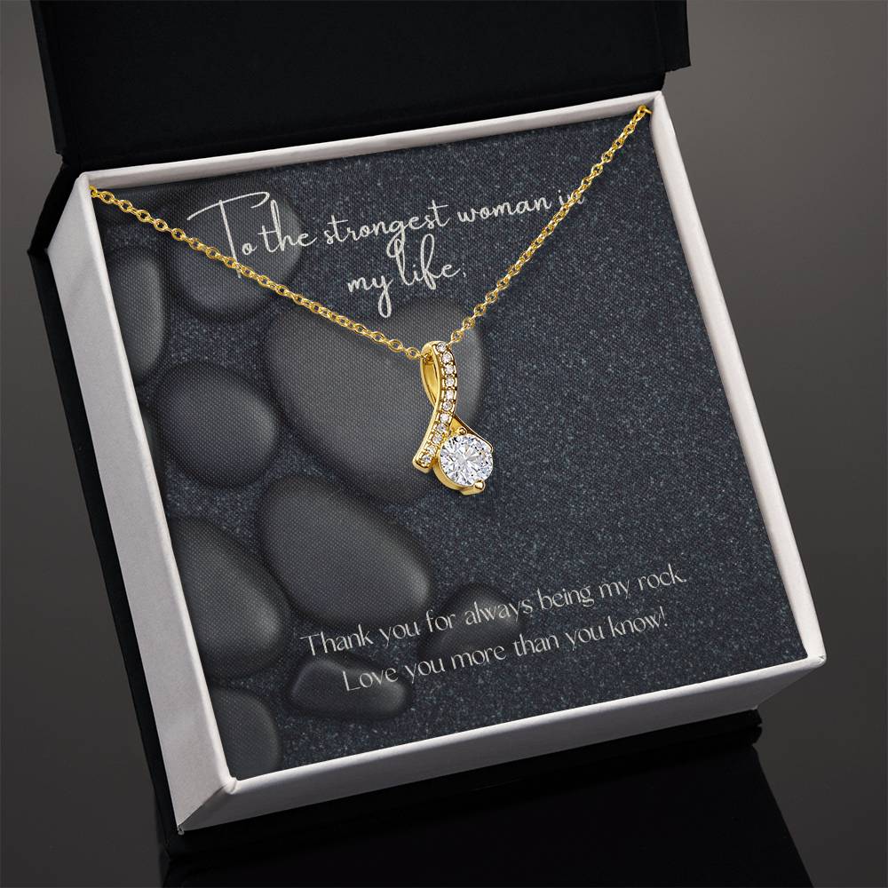 "My Rock" Necklace - White or Yellow Gold