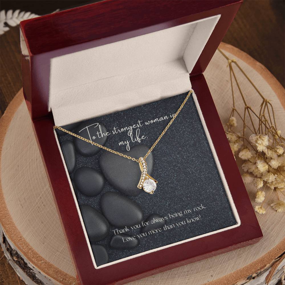 "My Rock" Necklace - White or Yellow Gold