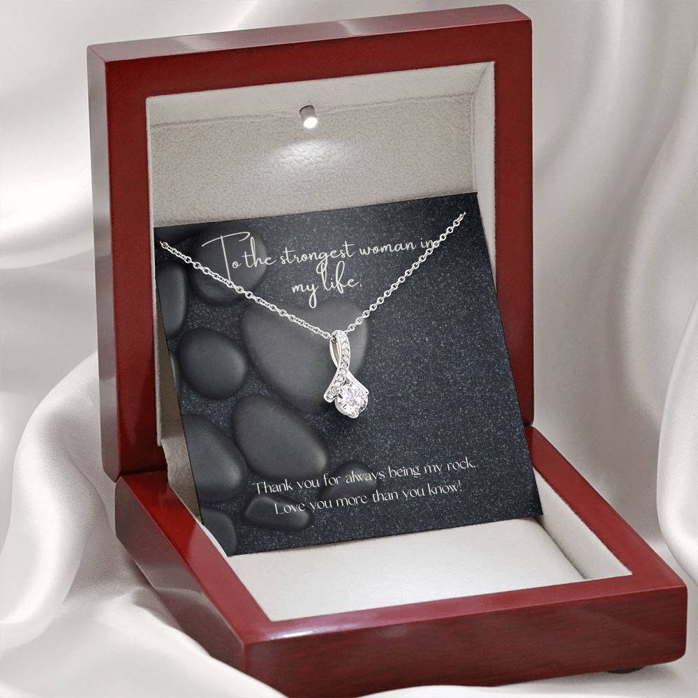 "My Rock" Necklace - White or Yellow Gold