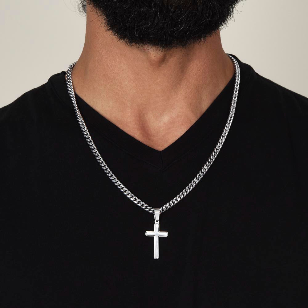 Men's Cross Necklace “My Dearest Husband”