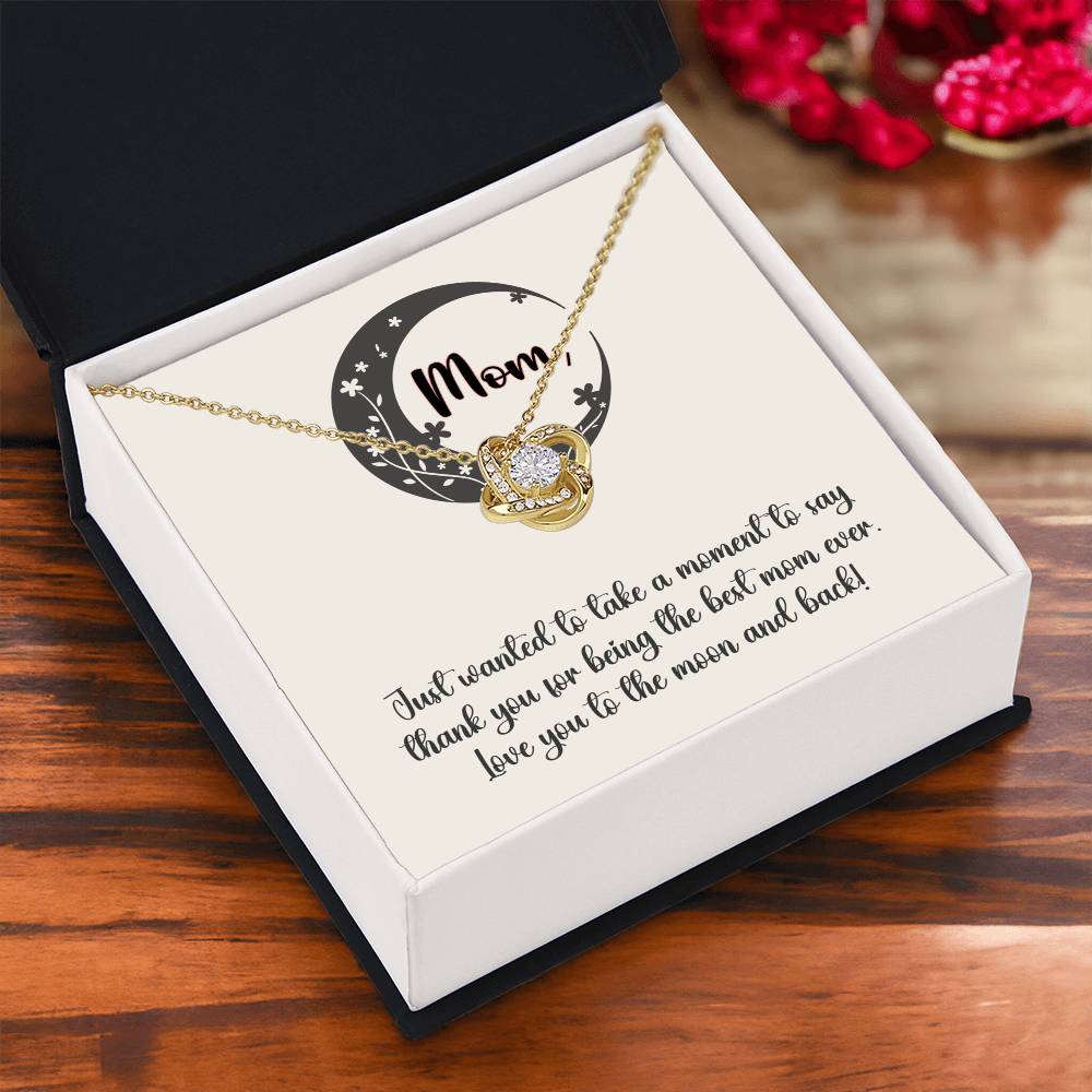 "To the Moon and Back" Pendant Necklace - White or Yellow Gold