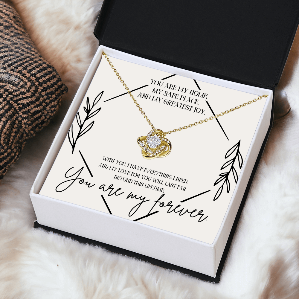 “You are My Forever” Love Knot Necklace - White or Yellow Gold