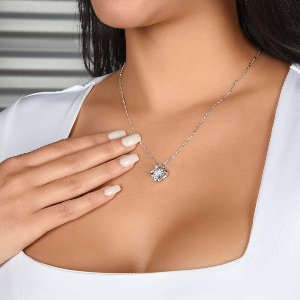 “You are My Forever” Love Knot Necklace - White or Yellow Gold