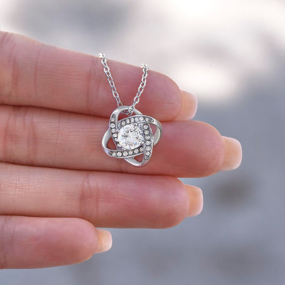 “You are My Forever” Love Knot Necklace - White or Yellow Gold