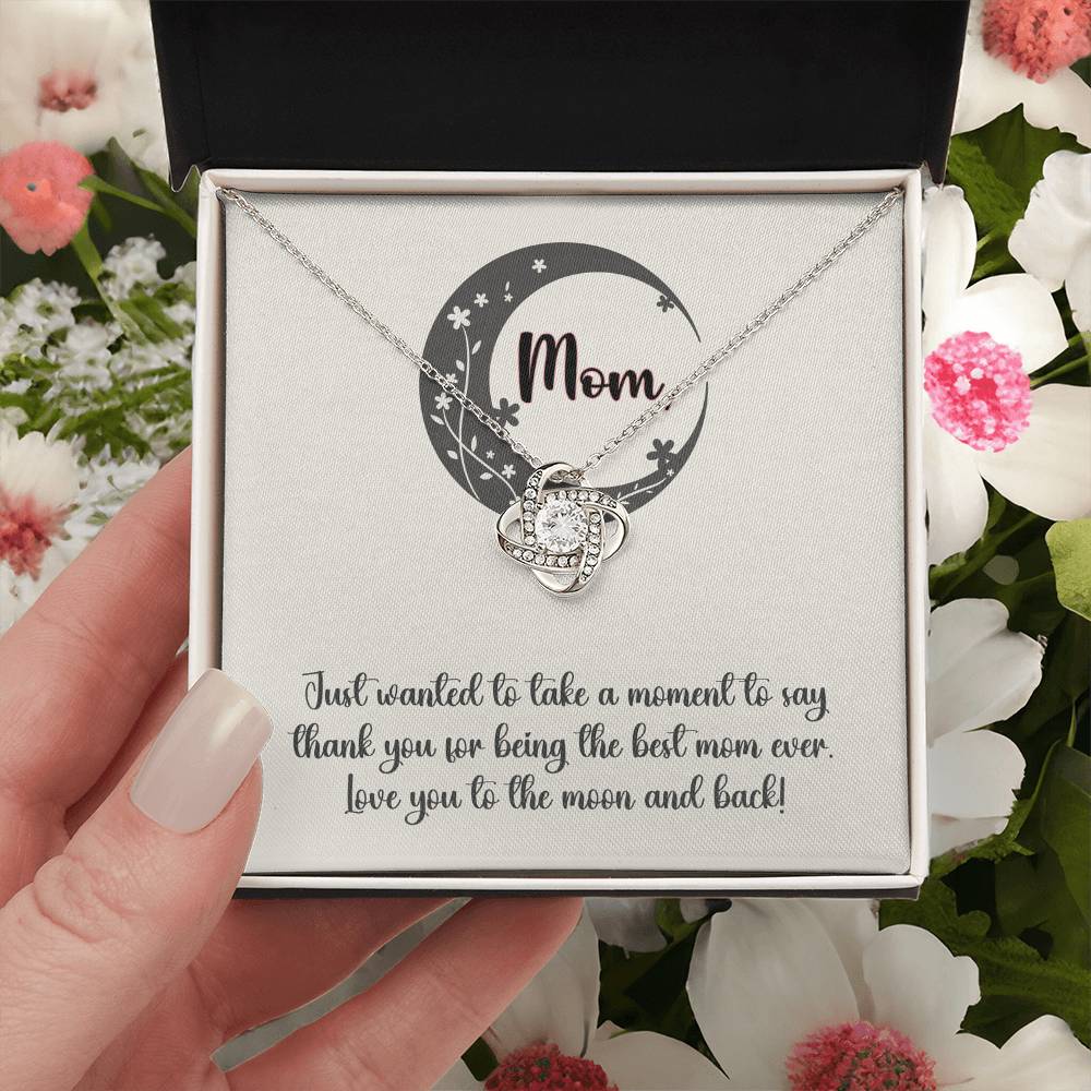 "To the Moon and Back" Pendant Necklace - White or Yellow Gold