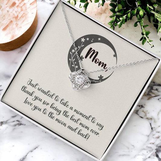 "To the Moon and Back" Pendant Necklace - White or Yellow Gold