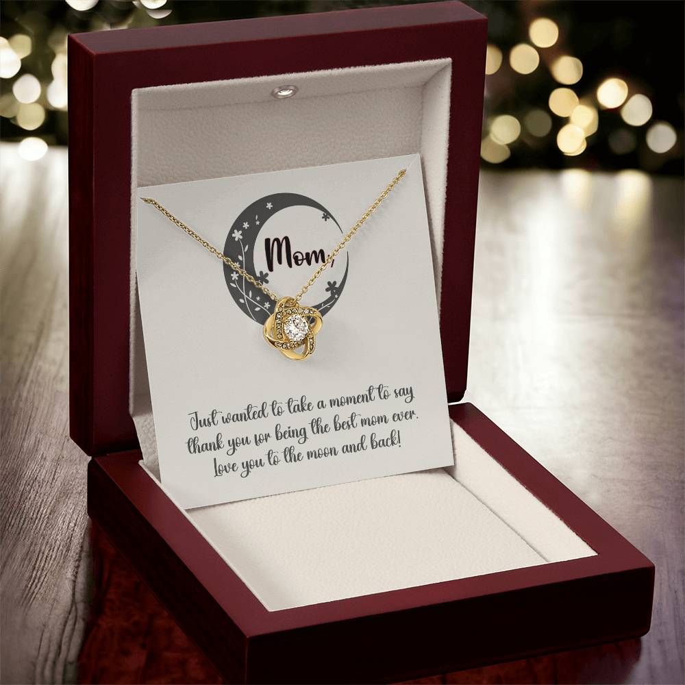 "To the Moon and Back" Pendant Necklace - White or Yellow Gold