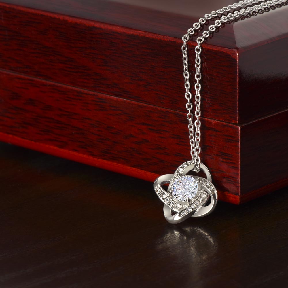 “You are My Forever” Love Knot Necklace - White or Yellow Gold