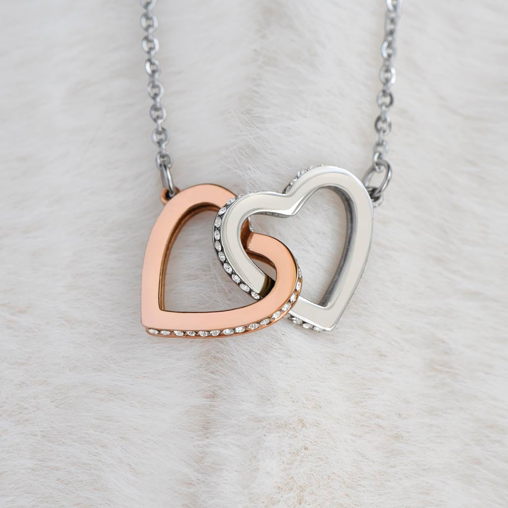 “Love is Timeless” Double Heart Necklace - White/Rose or Yellow Gold