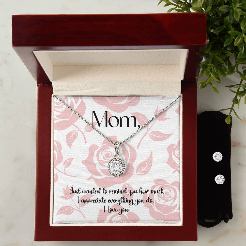 "Sweet Devotion" Necklace and Earring Set - White Gold