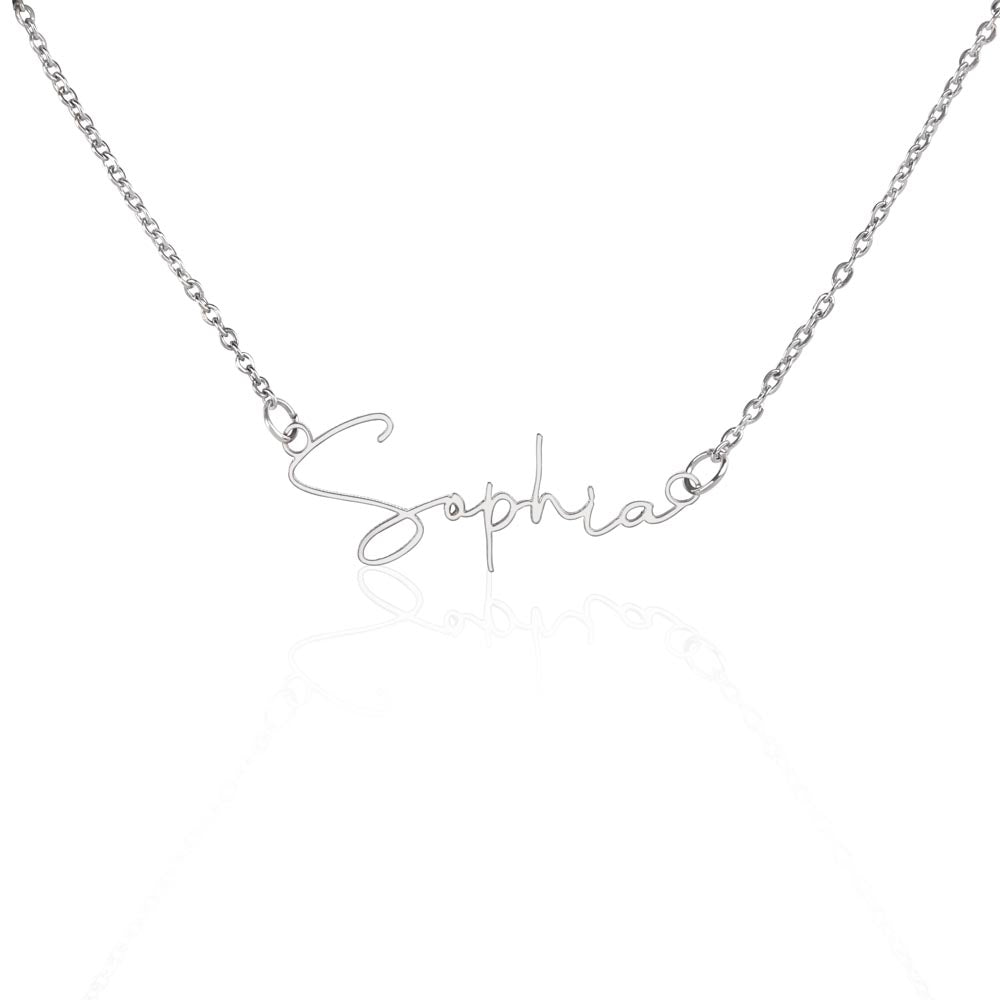 Personalized “Signature” Necklace - Stainless Steel or Gold