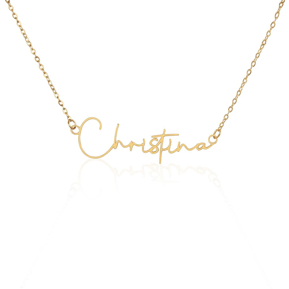 Personalized “Signature” Necklace - Stainless Steel or Gold