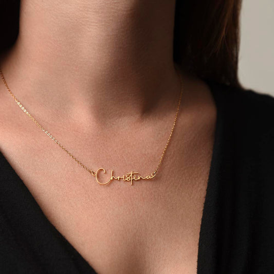 Personalized “Signature” Necklace - Stainless Steel or Gold