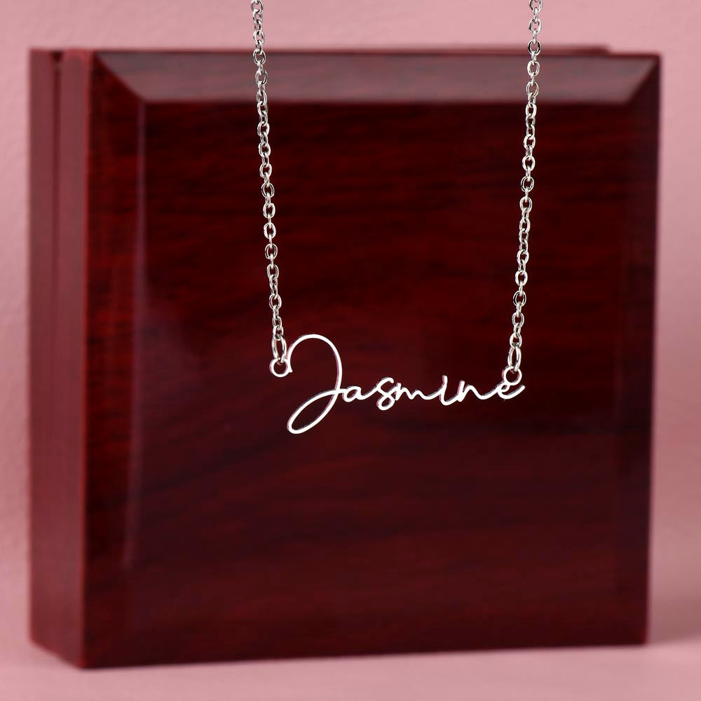 Personalized “Signature” Necklace - Stainless Steel or Gold