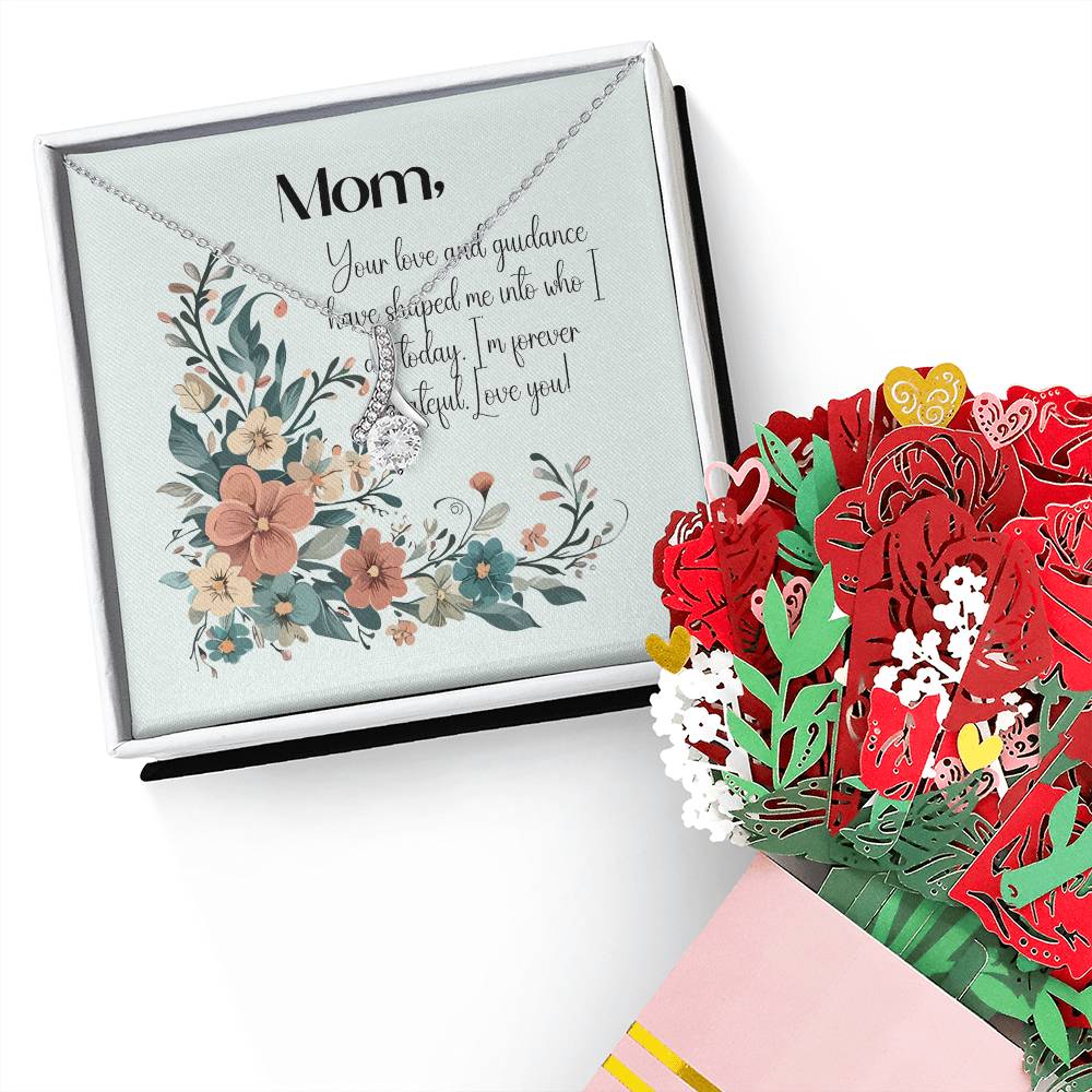 "Forever Grateful" Necklace and Bouquet Bundle - White or Yellow Gold