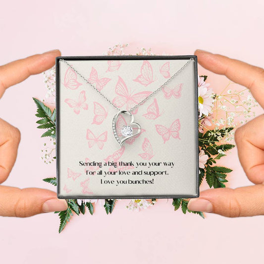 "Fluttering Love" Necklace - White or Yellow Gold
