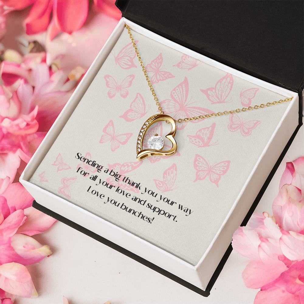 "Fluttering Love" Necklace - White or Yellow Gold