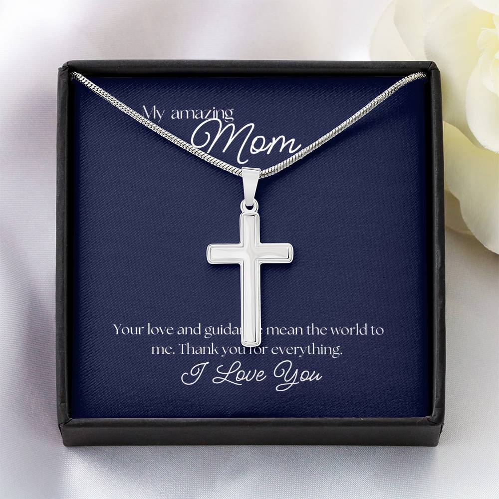 "Love and Guidance" Cross Necklace - Stainless Steel