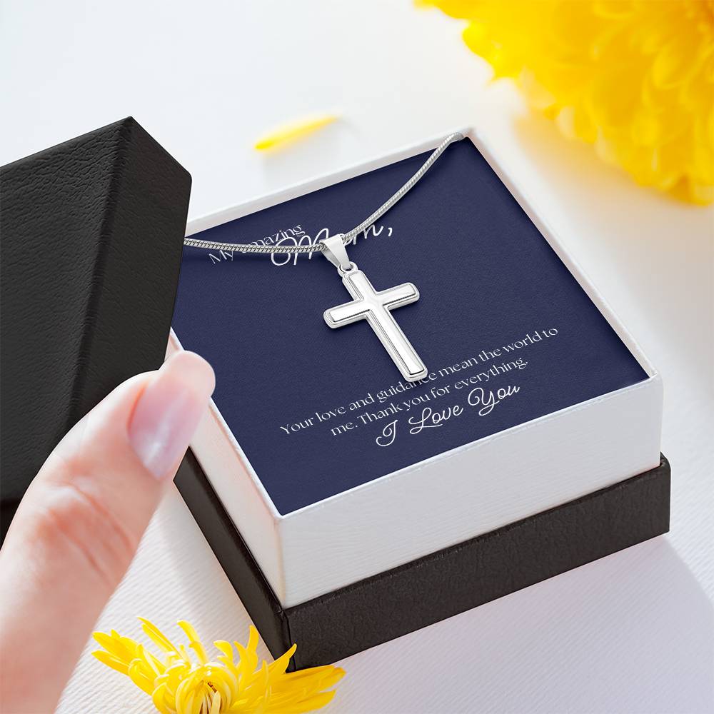 "Love and Guidance" Cross Necklace - Stainless Steel