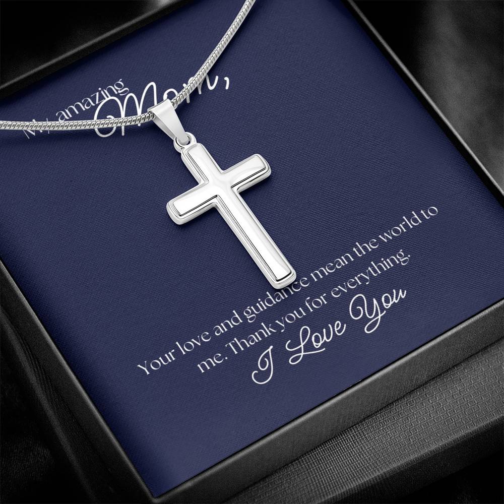 "Love and Guidance" Cross Necklace - Stainless Steel