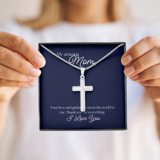 "Love and Guidance" Cross Necklace - Stainless Steel