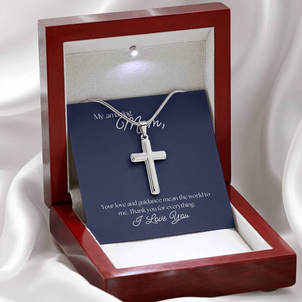 "Love and Guidance" Cross Necklace - Stainless Steel