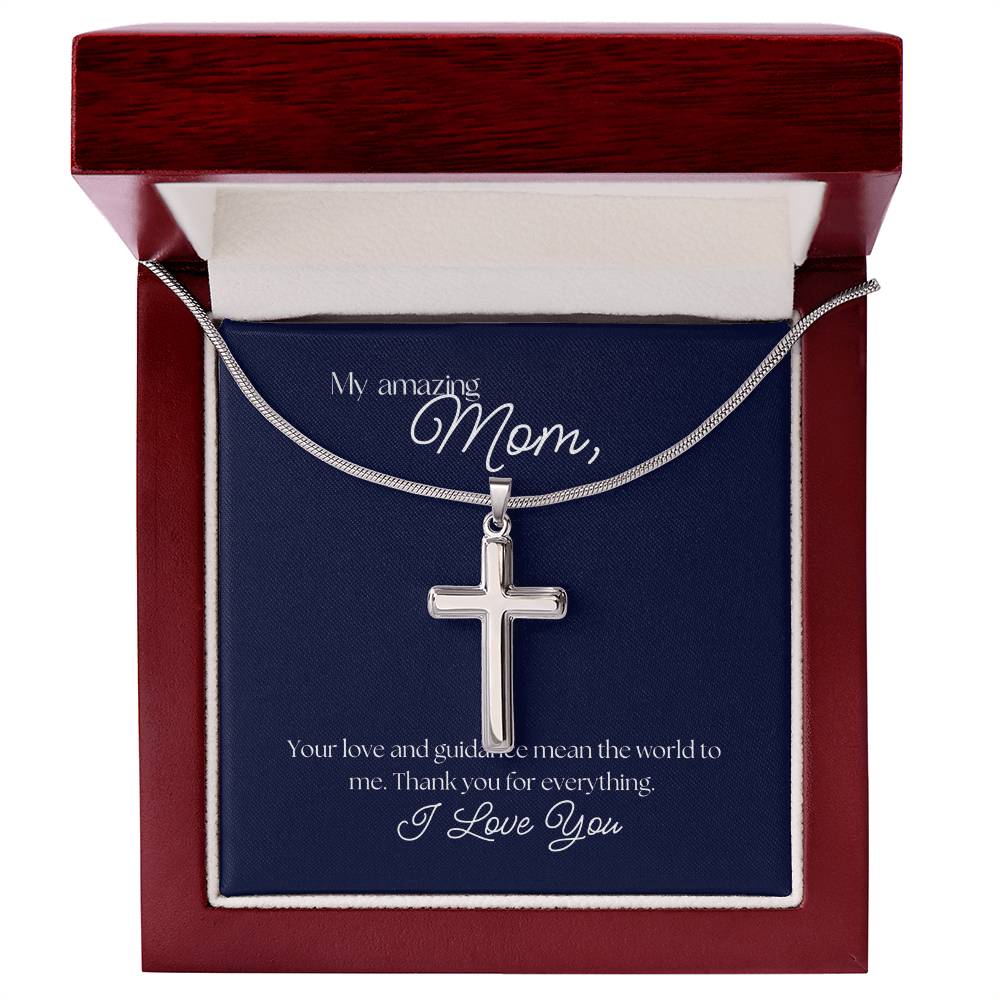 "Love and Guidance" Cross Necklace - Stainless Steel