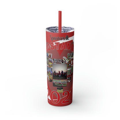 Football Theme 20oz. Skinny Tumbler with Straw