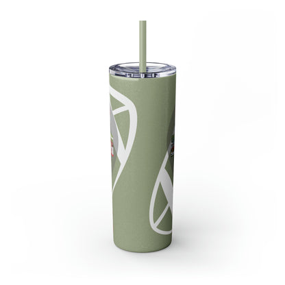 Football Theme 20oz. Skinny Tumbler with Straw