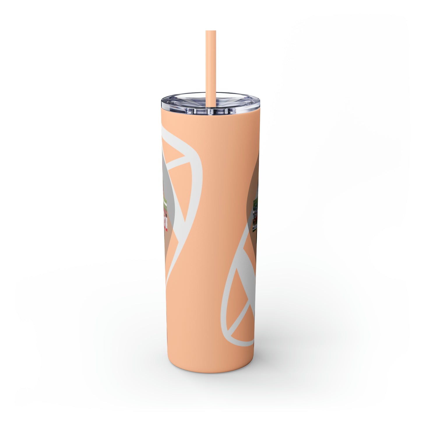 Football Theme 20oz. Skinny Tumbler with Straw