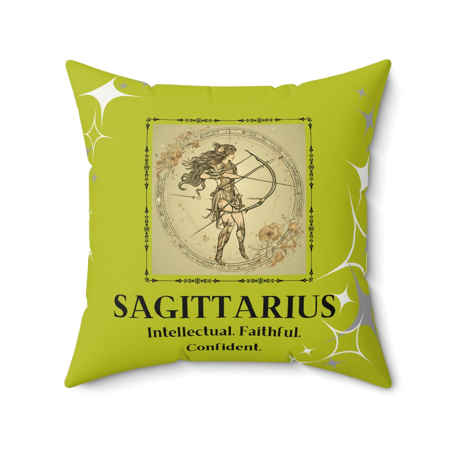 Sagittarius Zodiac Square Throw Pillow