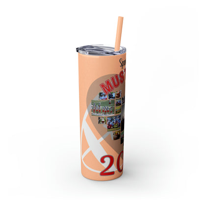 Football Theme 20oz. Skinny Tumbler with Straw