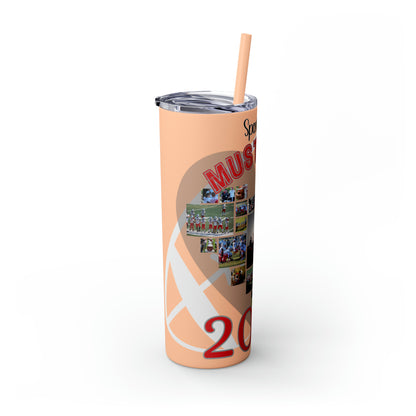 Football Theme 20oz. Skinny Tumbler with Straw