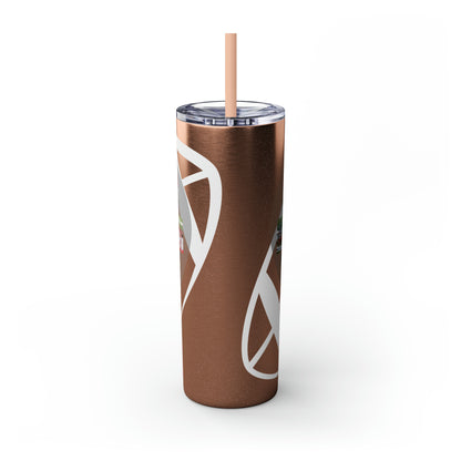 Football Theme 20oz. Skinny Tumbler with Straw