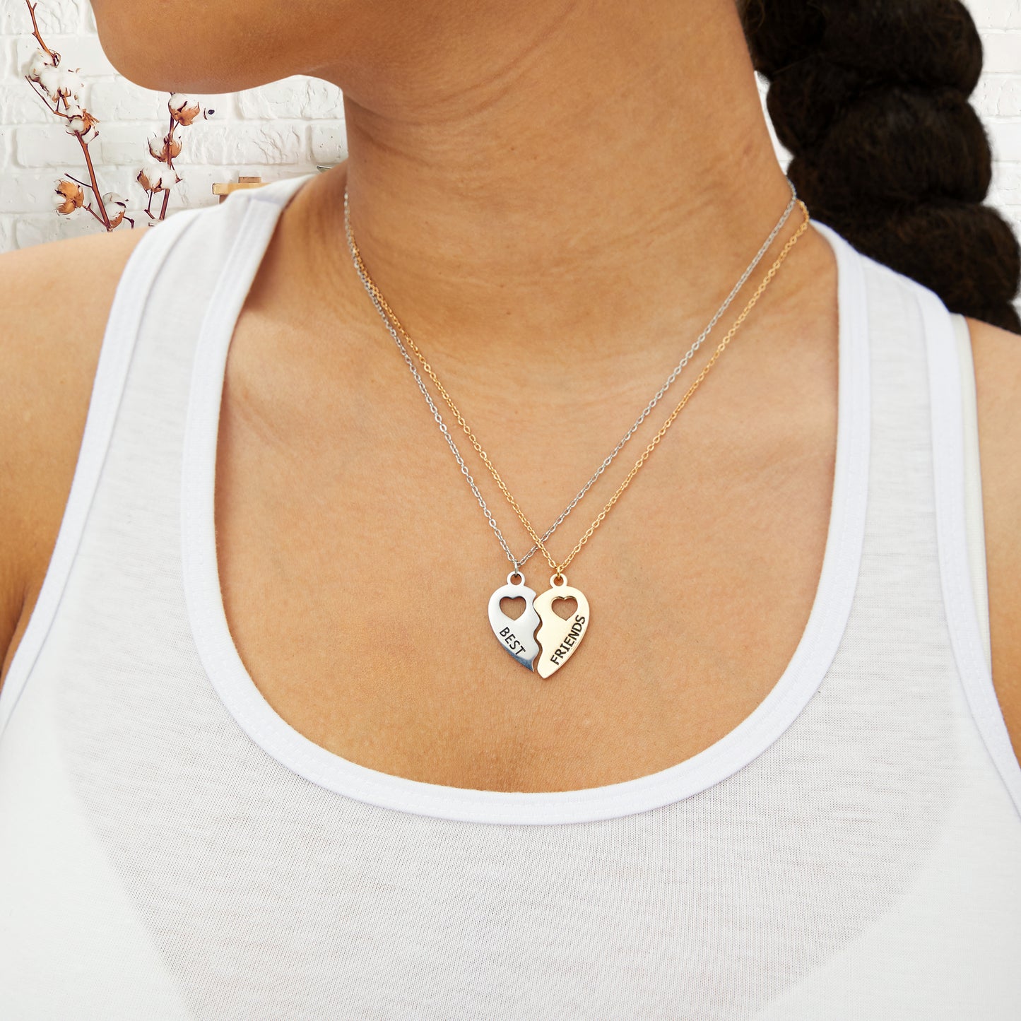 "Incredible Journey" Best Friend Half Heart Necklace Set