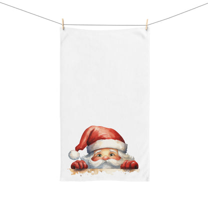 Peeking Santa 16x28” Hand Towel